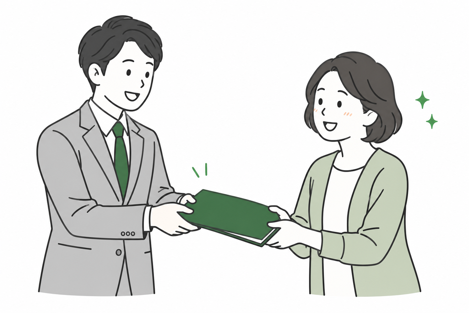完了書類をお客様にお渡しする司法書士
