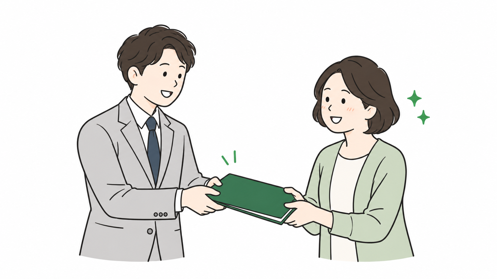 完了書類をお客様にお渡しする司法書士